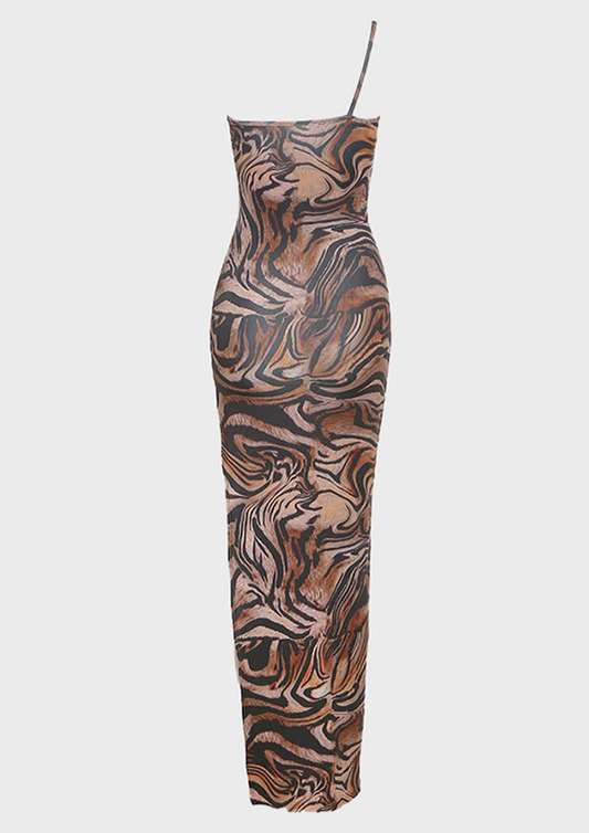Tiger Print Long Dress