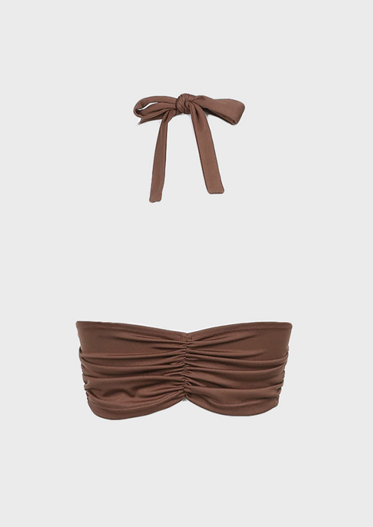 Brown Crop Top Brown Crop Top Tie up neck V Neck Y2K Sleeveless, cherryonce