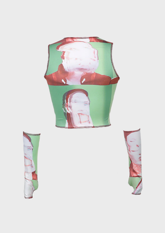 Gloves included Crew neck Punk Gen Z, cherryonce