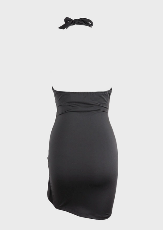 Halter neck Cut out details Mini length Baddie Sleeveless Y2K party birthday, Cherryonce