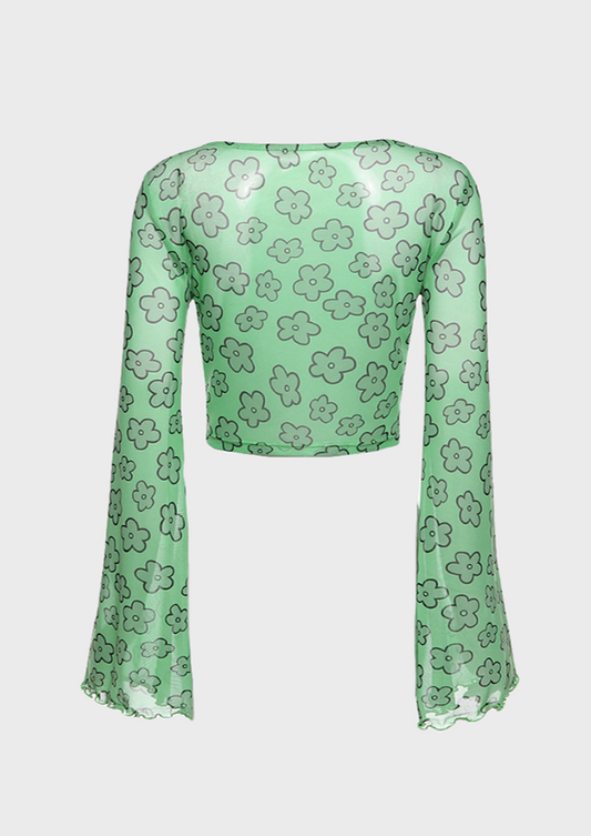 Floral Green Blouse