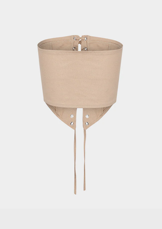 Beige body shaping corset Tie up front summer fashion, Cherryonce