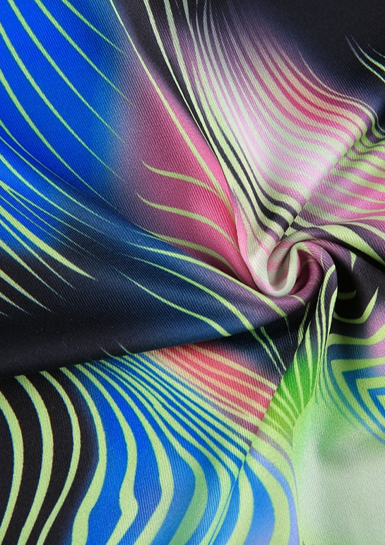 Square neck Gloves Sleeveless Cut out front Abstract cosmic printing Mini length, cherryonce