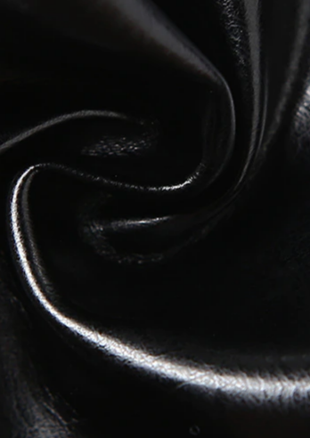 Baddie Gen Z PU Leather Metal tie up details Halter style Square neck