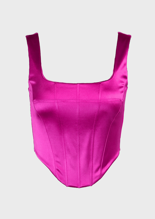 Sleeveless, Body shaping Square neck Pink satin crop top Style of pop colorism y2k aesthetic Dynamic color Classical symmetry Smooth and shiny material A classic silhouette that's sure to turn heads with every wear. Feel confident and comfy with the satin fabric that glides across your skin. Time to show off your signature style!, Cherryonce
