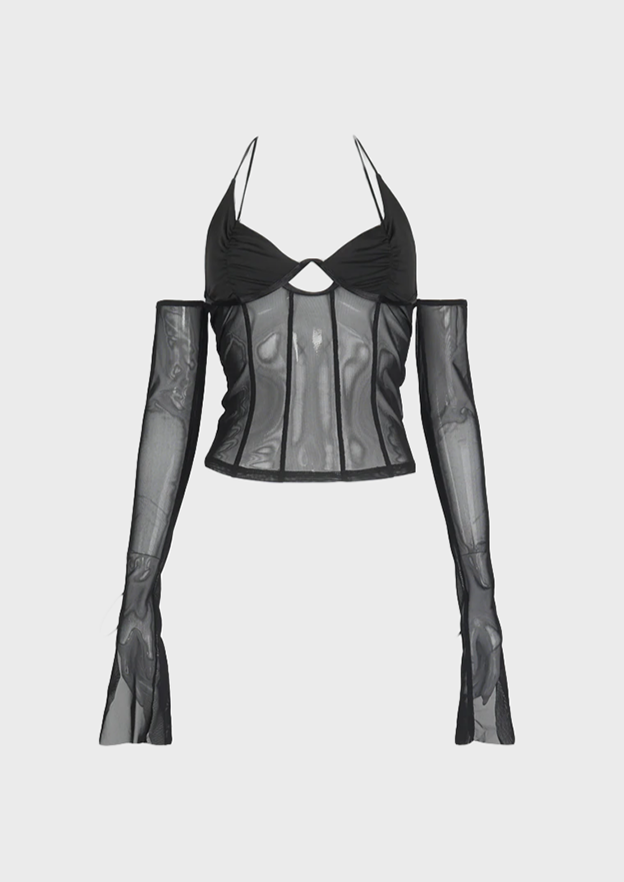 Black Lace Long Sleeve Top - Elegant & Trendy – Cherryonce