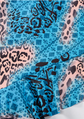 Baby Blue Mini Dress  Sleeveless  Leopard print  Mini length  Cut out details  Edge shoulder  Y2K